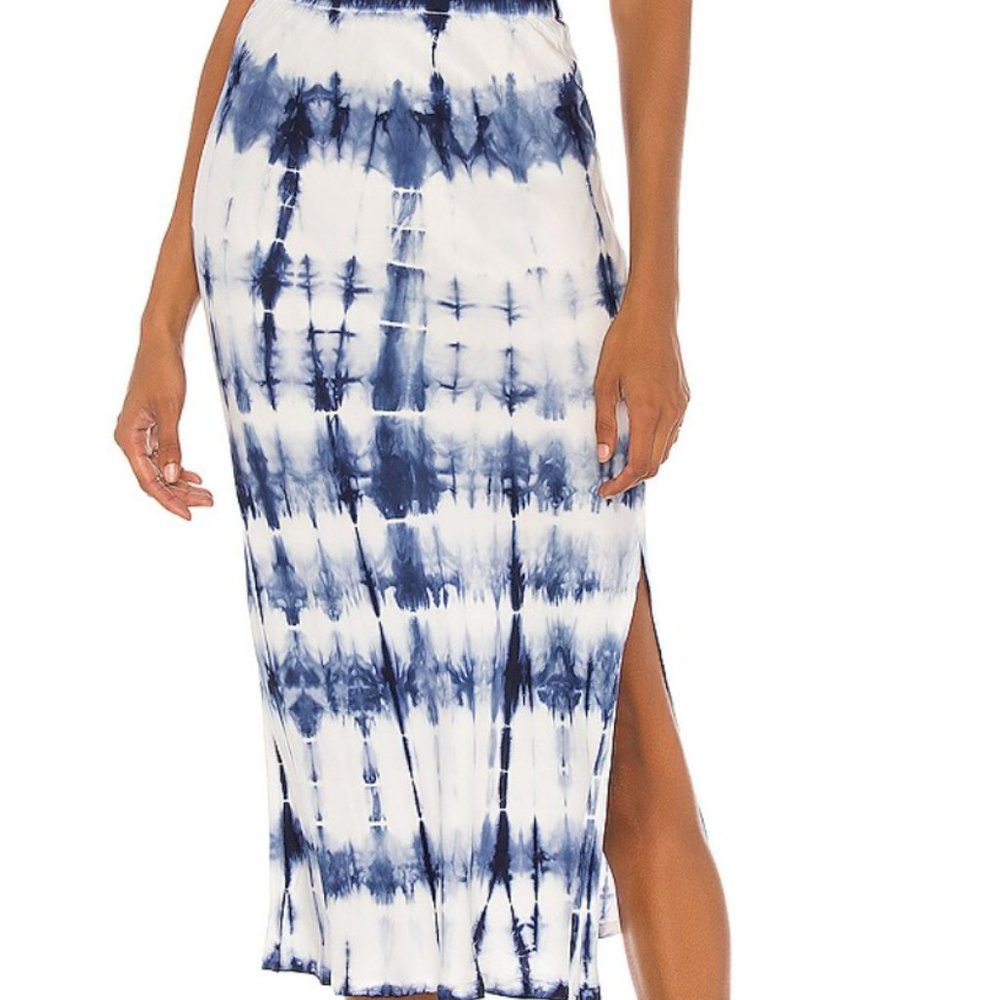 Cali Dreaming Slip Skirt in Denim Shibori Tie Dye